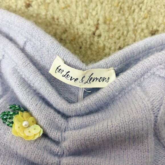 For Love & Lemons Sutton Cami Tank Top Purple Beaded Size Small Women's - Picture 5 of 5